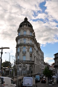 Hotel Astoria limned in light