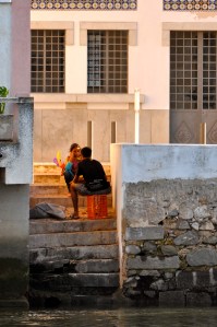 Nice little scene witnessed from our supper table on the water
