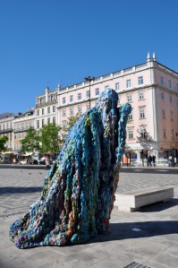 Melty statues in the square outside out hotel