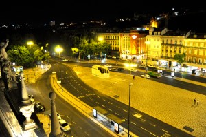 Nightscape shot of the view from our hotel windows