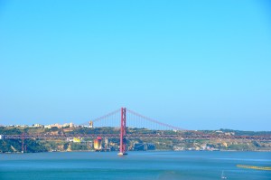 View of Lisboa's 'Golden Gate Bridge' as seen from the castelo.
