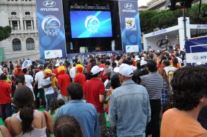 World cup final at the fan zone outside our hotel