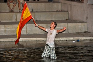 Excited enough about the win to jump in the canal