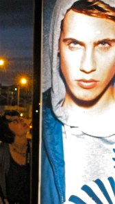 Mom took a photo because I was oggling. Every billboard he was on. He was pretty, what can I say?